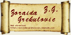 Zoraida Grekulović vizit kartica
